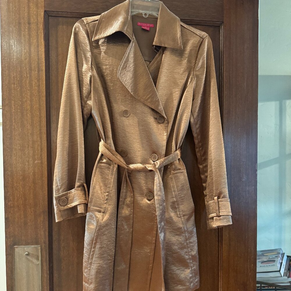 Vintage bronze shiny trench coat